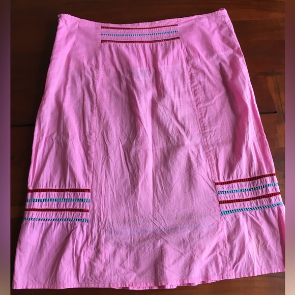 Topshop bright pink boho crochet trim a line skirt M - Picture 6 of 9